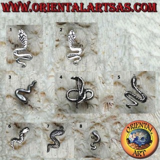 Mini-Silberohrring, die verschiedenen Schlangen (Kobra, Python, Boa, Viper, etc ...)