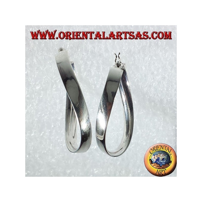 Ohrringe aus Silber, oval Wellband
