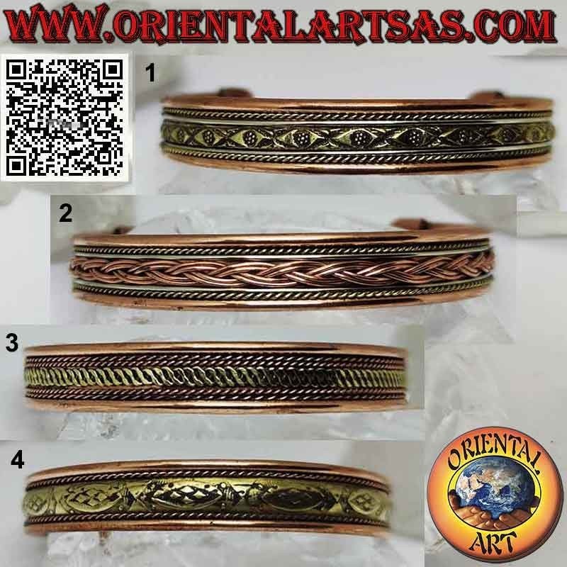 Pure copper health bracelet with magnets, various decorations