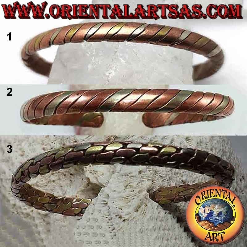 Pulsera de salud en cobre puro, diferentes tejidos.