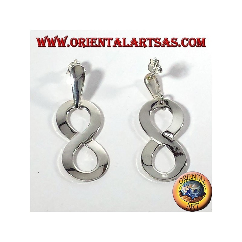 silver earrings, infinite