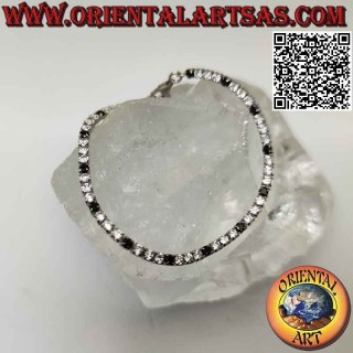 Pulsera tenis en plata 925‰ con circonitas naturales engastadas 2,5 mm (ajustable)