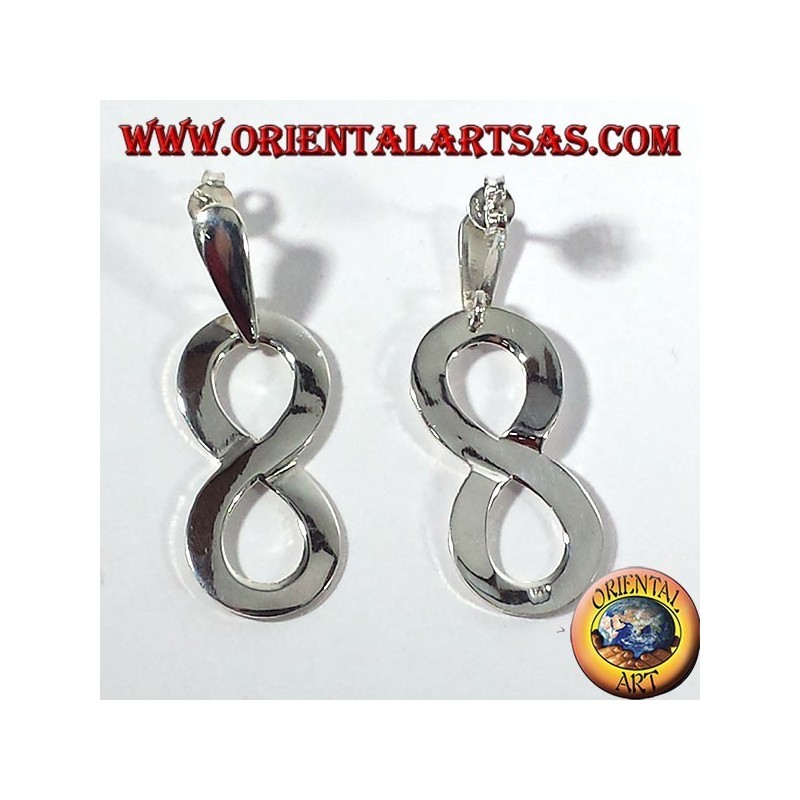 silver earrings, infinite