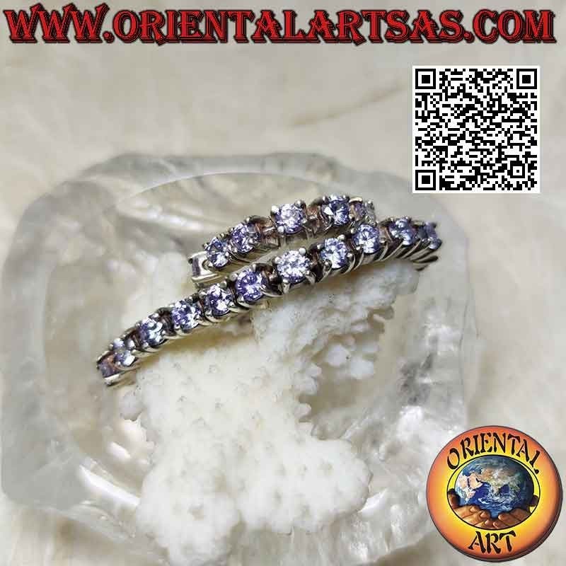 Pulsera tenis en plata 925‰ con circonitas lavanda engastadas de 4 mm