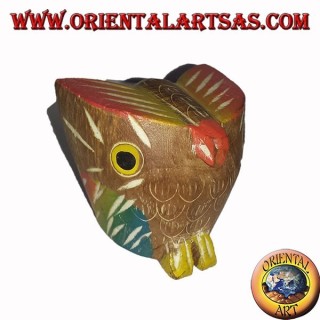 le petit bois de teck de hibou coloré