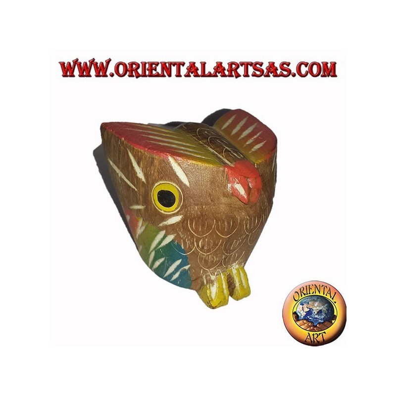 the little owl colored teak wood