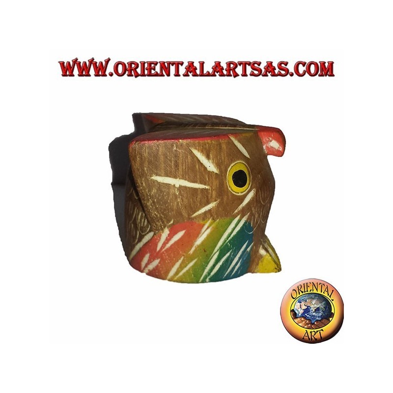 le petit bois de teck de hibou coloré