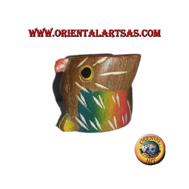 the little owl colored teak wood