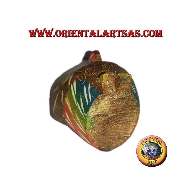 el pequeño búho de colores de madera de teca