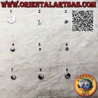 Mini silver earring, the Yin Yang, Taoist symbol of good and evil, of complementary opposites