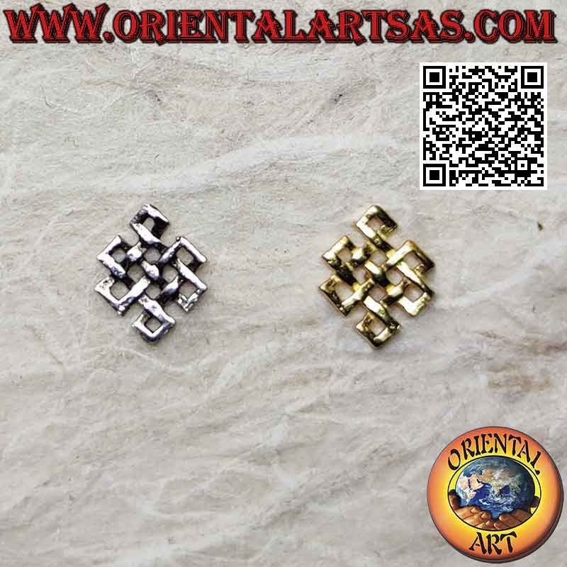 Mini boucle d'oreille en argent, "Shrvatsa" symbole de bonne chance