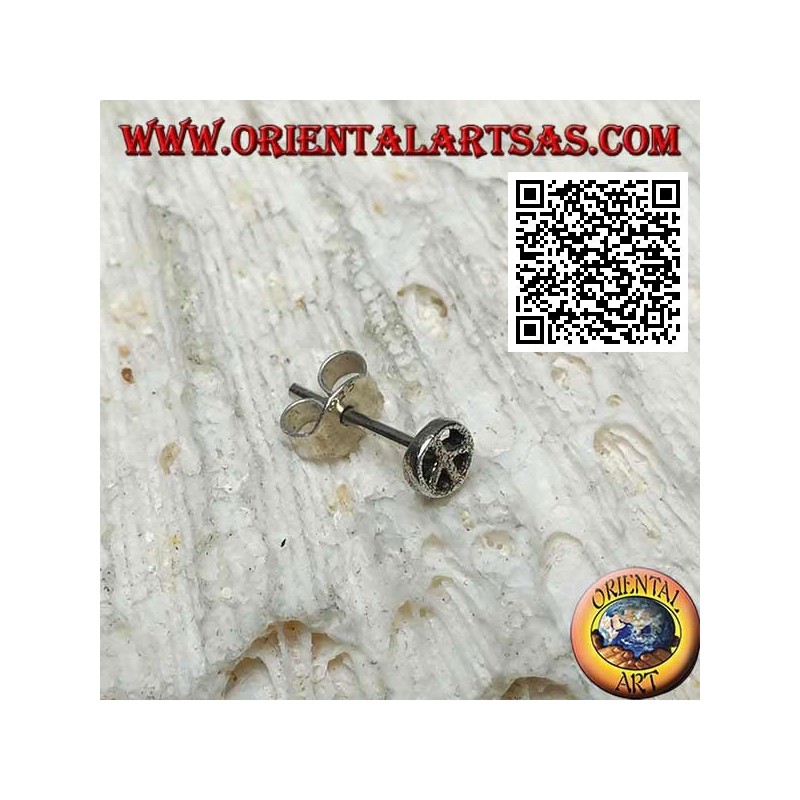 Mini orecchino in argento, il simbolo della pace