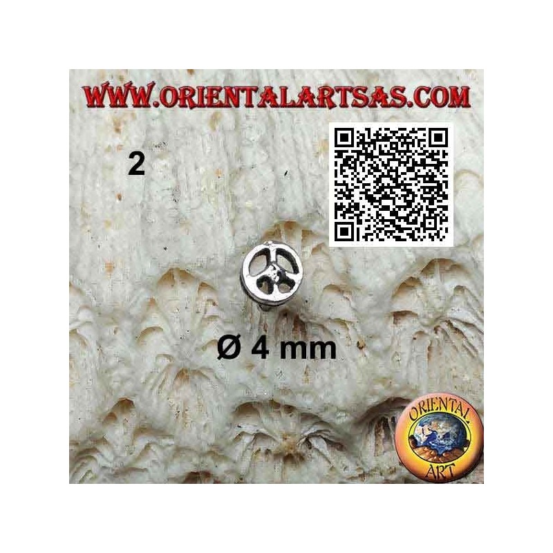 Mini boucle d'oreille en argent, symbole de paix