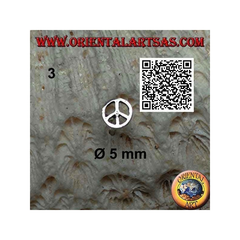 Silberner Mini-Ohrring, das Symbol des Friedens
