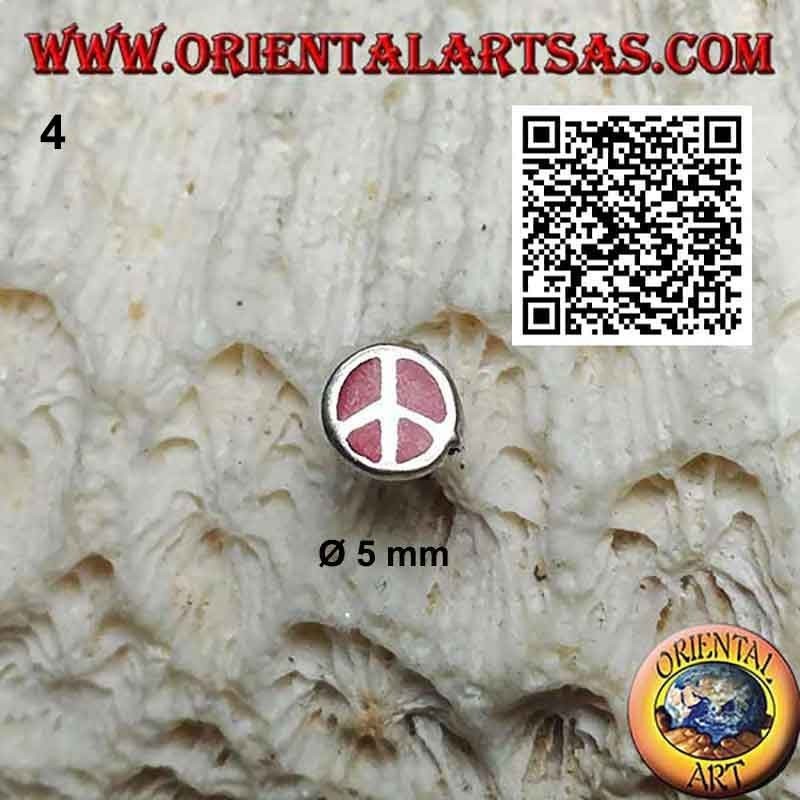 Mini boucle d'oreille en argent, symbole de paix