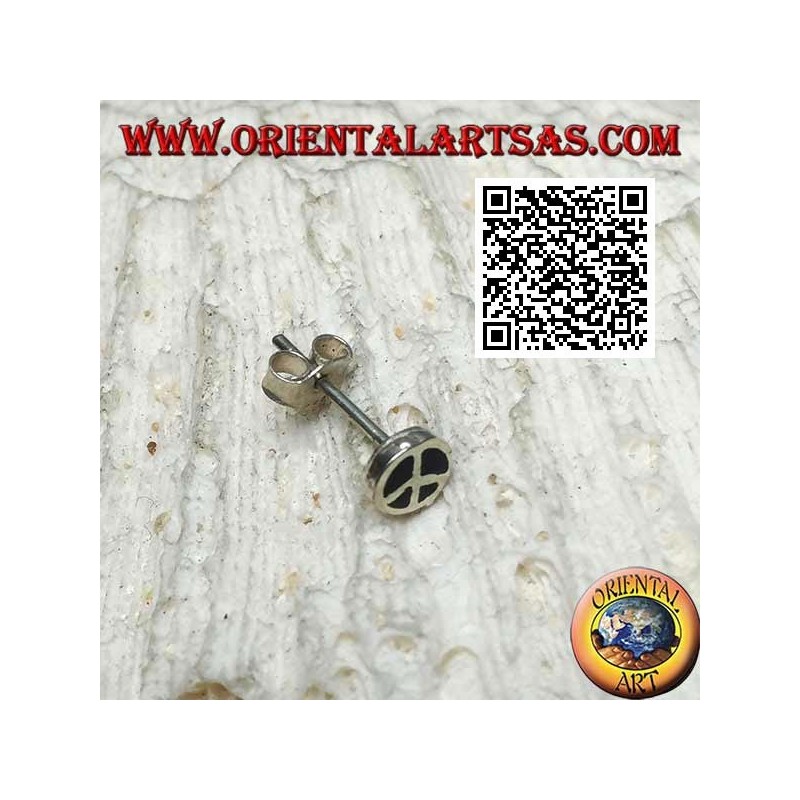 Silberner Mini-Ohrring, das Symbol des Friedens