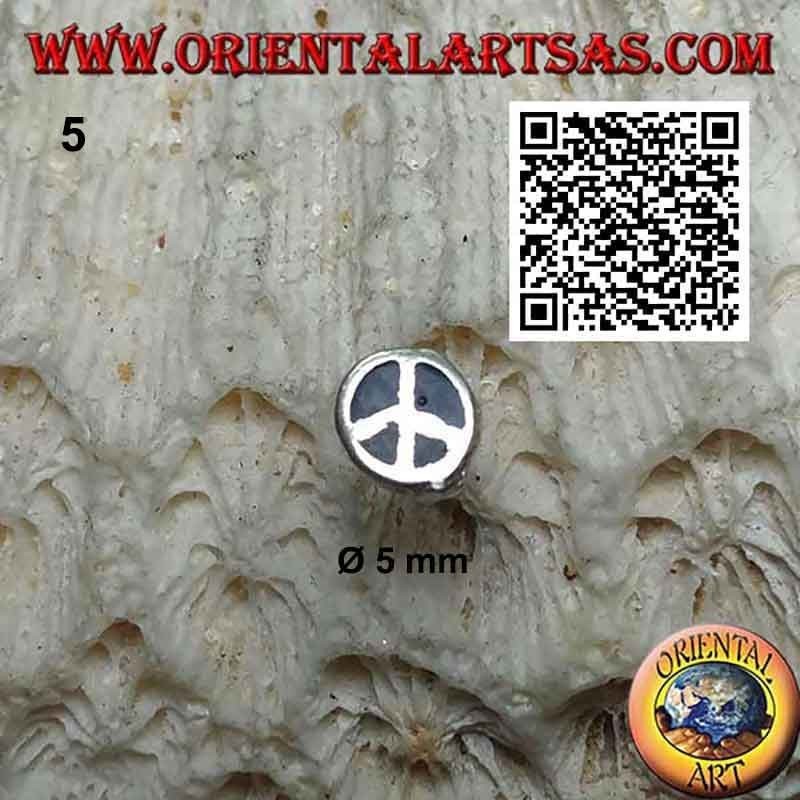 Mini boucle d'oreille en argent, symbole de paix