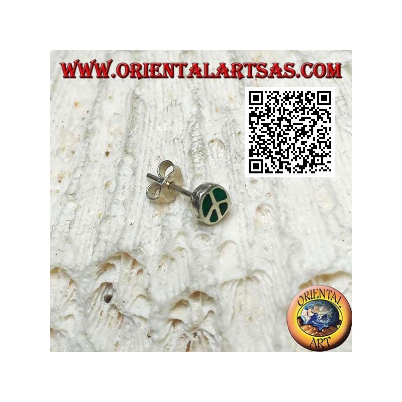 Mini silver earring, the symbol of peace