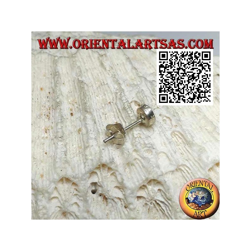 Mini boucle d'oreille en argent, symbole de paix