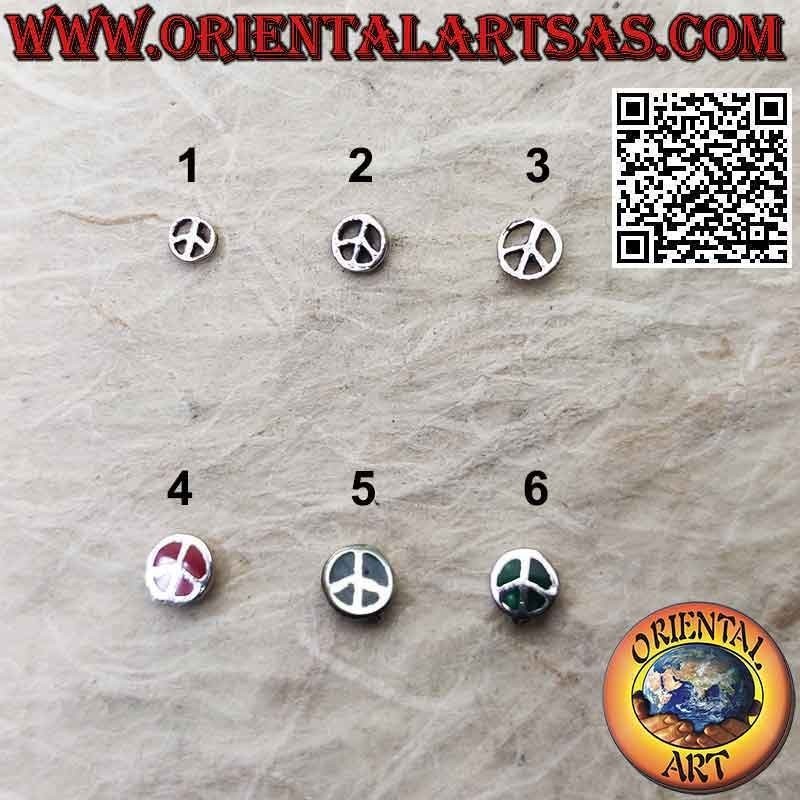 Mini silver earring, the symbol of peace