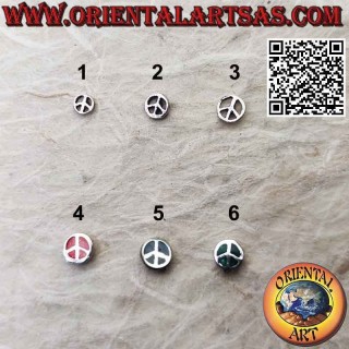 Mini silver earring, the symbol of peace