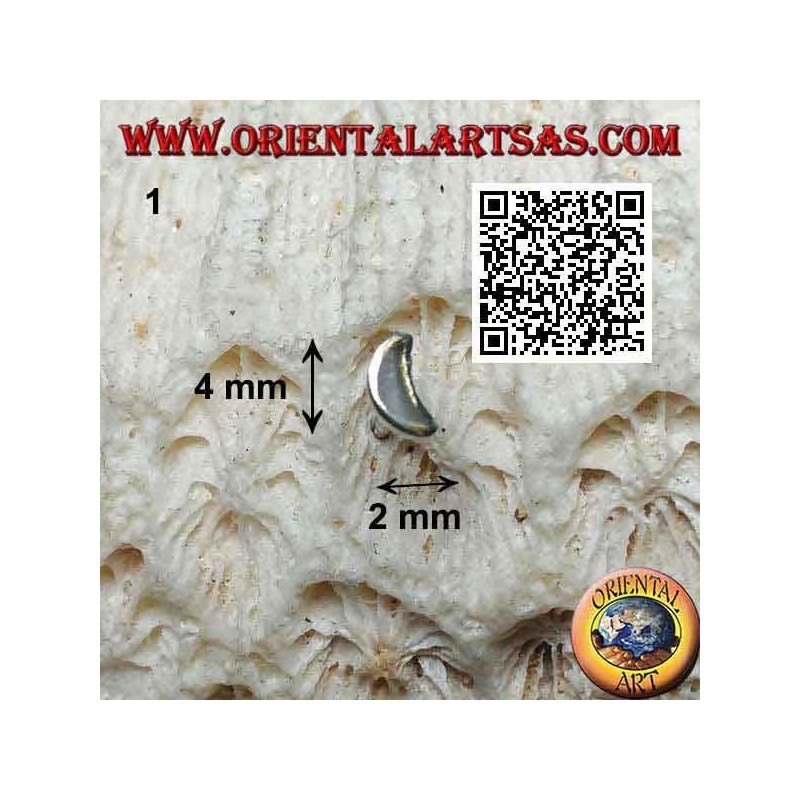 Mini boucle d'oreille en argent, la lune vide ou croissant avec pierre semi-précieuse