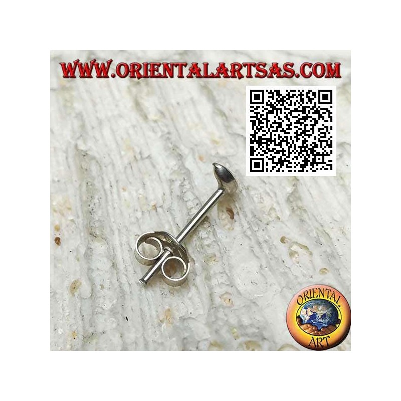 Mini orecchino in argento, la luna vuota o mezzaluna con pietra semipreziosa