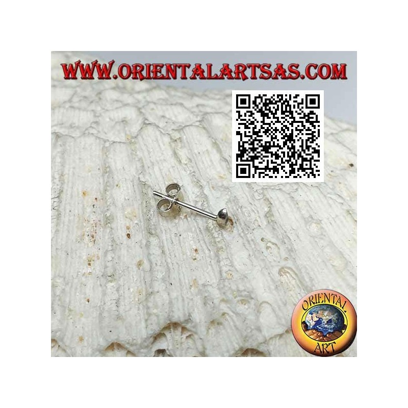 Silver mini earring, the empty moon or crescent with semi-precious stone