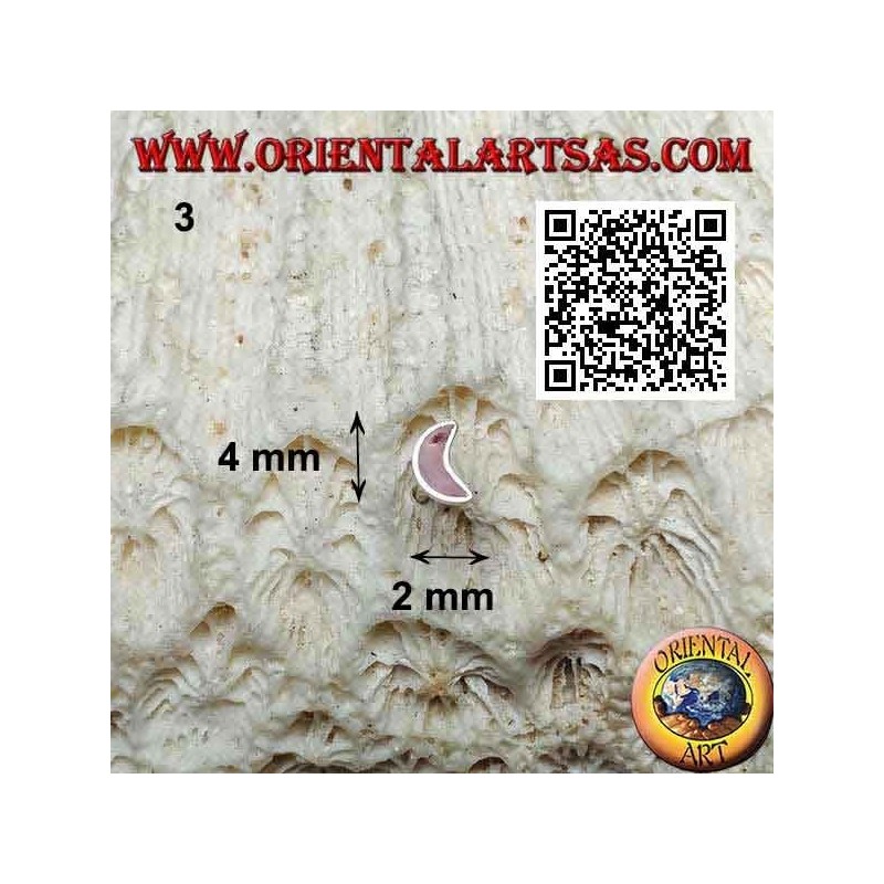 Mini orecchino in argento, la luna vuota o mezzaluna con pietra semipreziosa