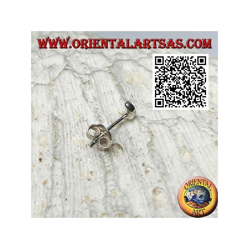 Mini orecchino in argento, la luna vuota o mezzaluna con pietra semipreziosa