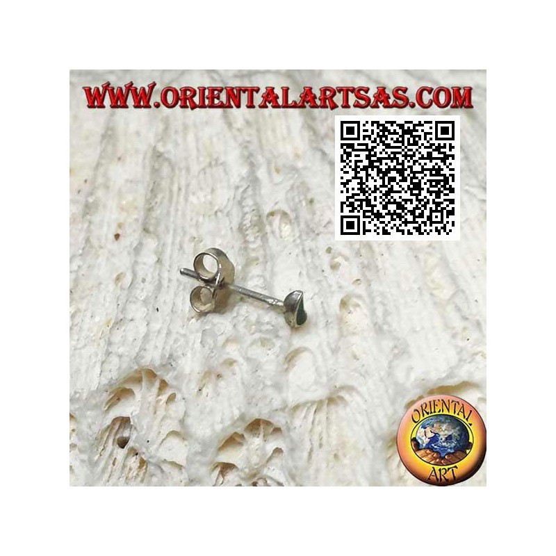 Mini orecchino in argento, la luna vuota o mezzaluna con pietra semipreziosa