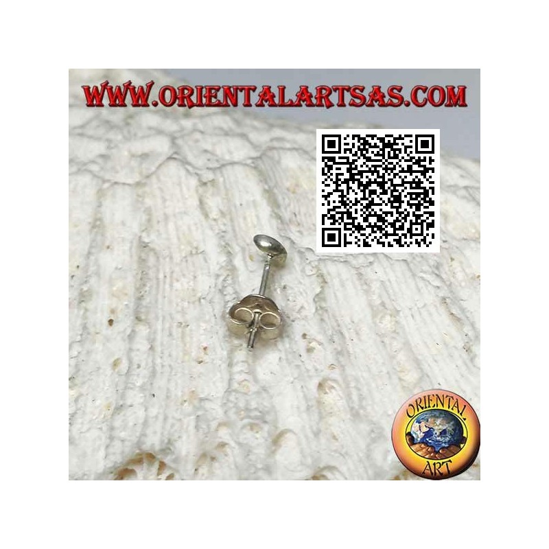 Mini orecchino in argento, la luna vuota o mezzaluna con pietra semipreziosa