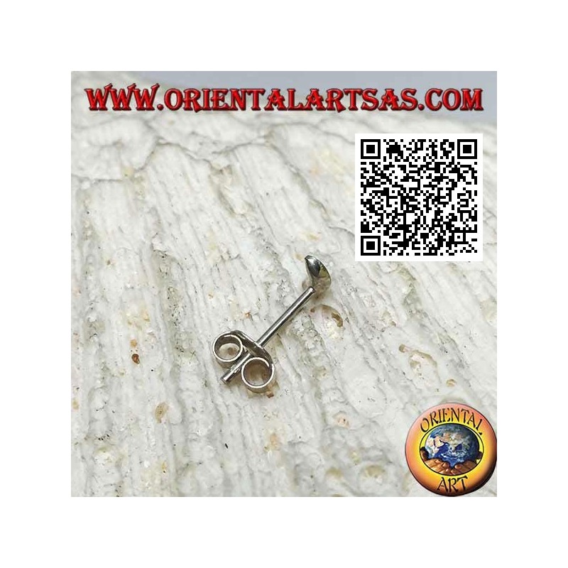 Mini orecchino in argento, la luna vuota o mezzaluna con pietra semipreziosa