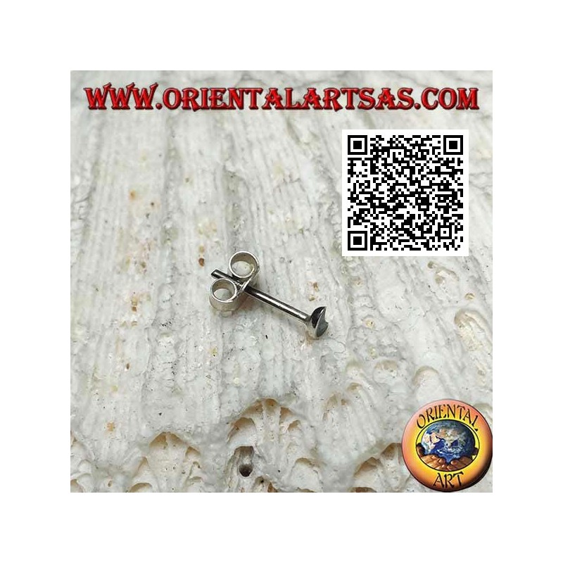 Pendiente mini de plata, la luna vacía o media luna con piedra semipreciosa