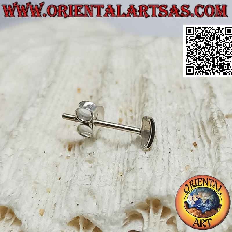 Silberner Mini-Ohrring, der leere Mond oder Halbmond mit Halbedelstein