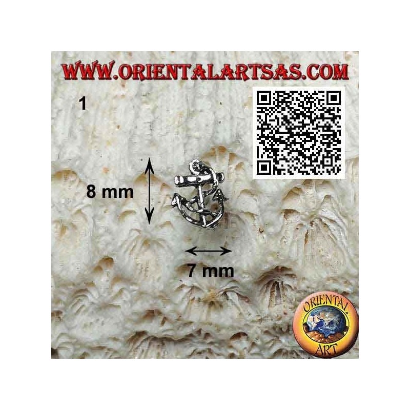 Mini orecchino in argento, simboli marittimi (àncora, timone, ecc...)