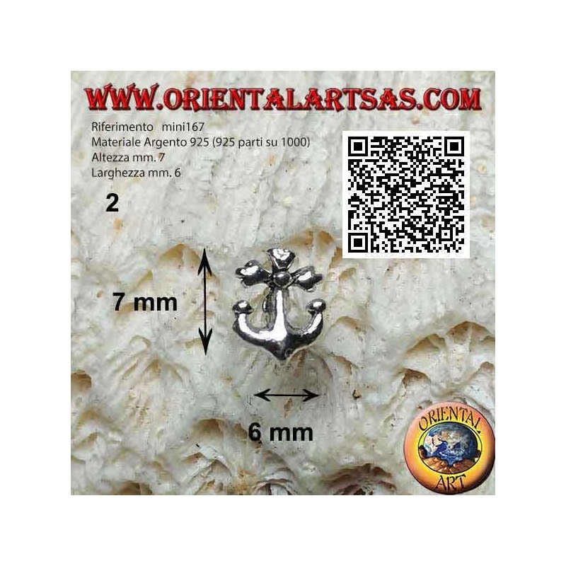 Mini boucle d'oreille en argent, symboles maritimes (ancre, gouvernail, etc...)