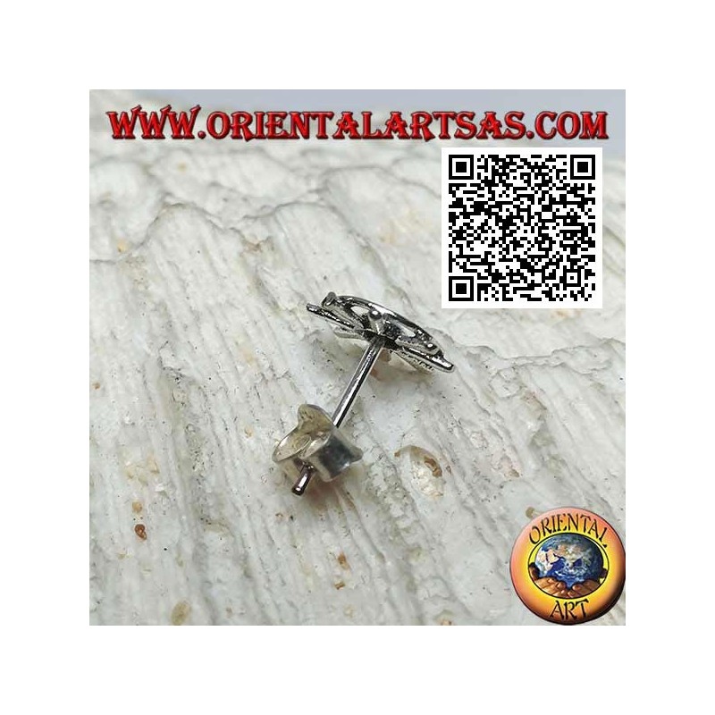 Mini boucle d'oreille en argent, symboles maritimes (ancre, gouvernail, etc...)