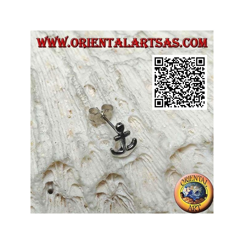 Mini boucle d'oreille en argent, symboles maritimes (ancre, gouvernail, etc...)