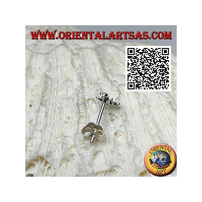 Mini boucle d'oreille en argent, symboles maritimes (ancre, gouvernail, etc...)