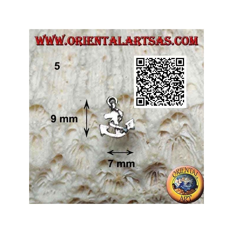 Mini boucle d'oreille en argent, symboles maritimes (ancre, gouvernail, etc...)