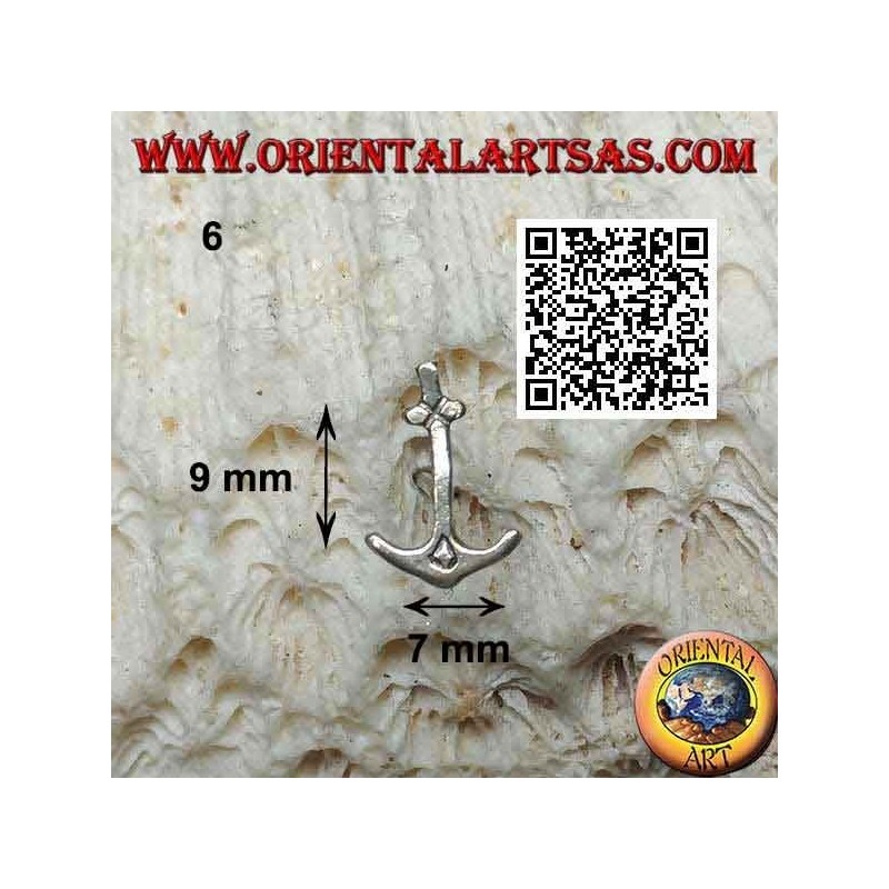 Mini boucle d'oreille en argent, symboles maritimes (ancre, gouvernail, etc...)