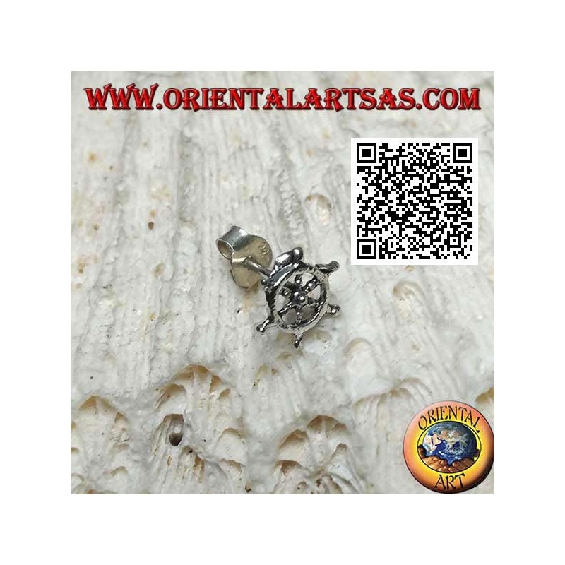 Mini boucle d'oreille en argent, symboles maritimes (ancre, gouvernail, etc...)