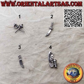 Mini silver earring, the various weapons