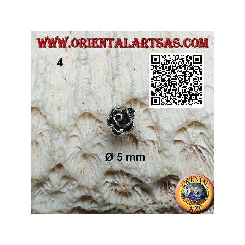 Mini boucle d'oreille en argent, la fleur (différents types)