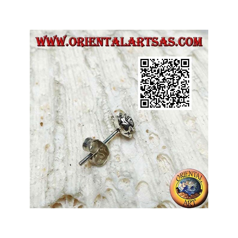 Mini boucle d'oreille en argent, la fleur (différents types)