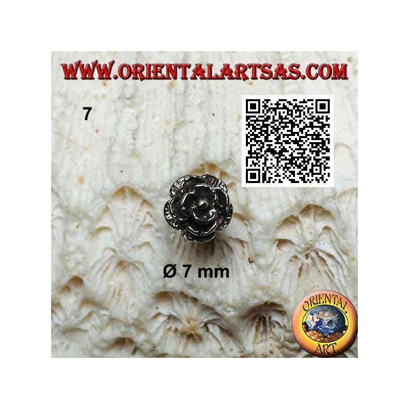 Mini boucle d'oreille en argent, la fleur (différents types)