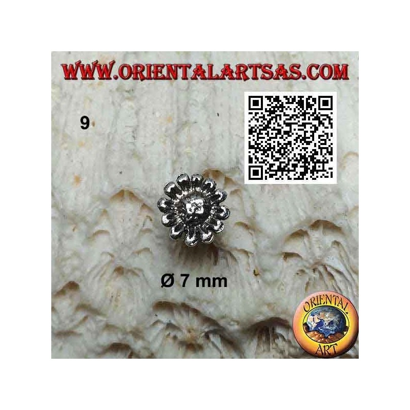 Mini boucle d'oreille en argent, la fleur (différents types)