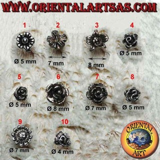 Pendiente mini plata, la flor (varios tipos)