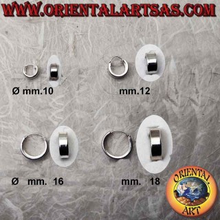 Silver earrings, 6mm thick flat smooth circles (classic)